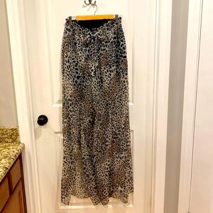 Marciano paper bag tie waist printed palazzo pant